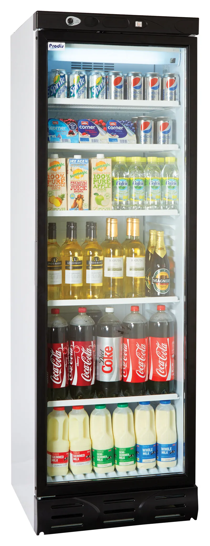 Prodis Left Hand Hinged Single Door Upright Display Cooler - XD380LH