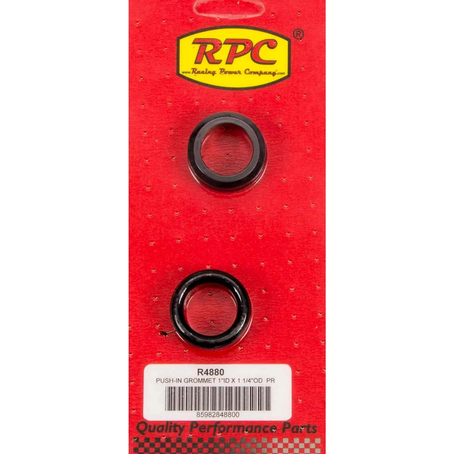 Racing Power Breather Grommet - 1 in ID - 1.250 in OD - Rubber - Black R4880 - Pair