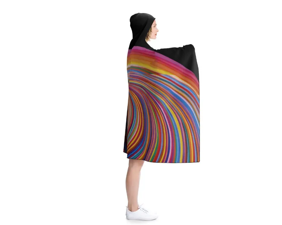 rainbow vortex Hooded Blanket, fireplace,Snuggle Christmas/Thanksgiving/Housewarming/Baby Shower/Anniversary/LBGTQO/Graduation/Couple  Gifts