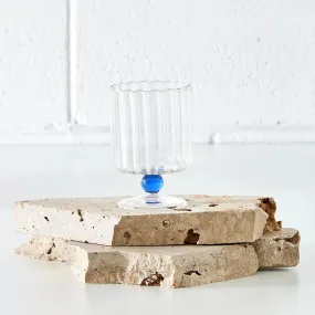 Ribbed Wine Glass Blue