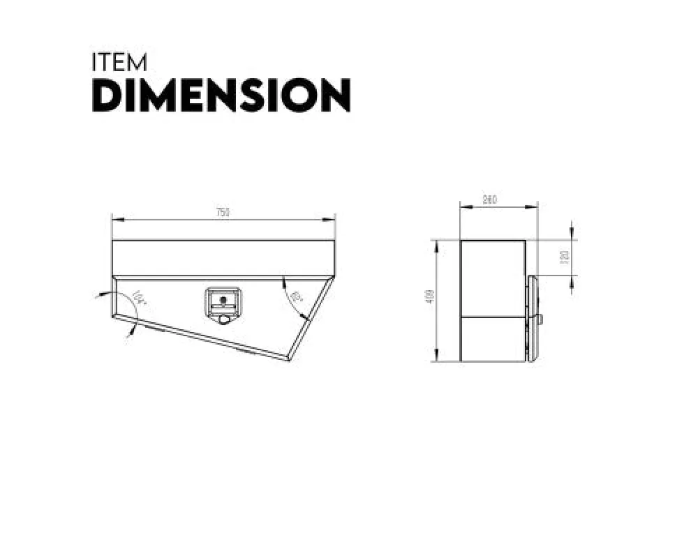 Robusto 750mm Black or White Steel Under Tray Tool Box Underbody | Pair