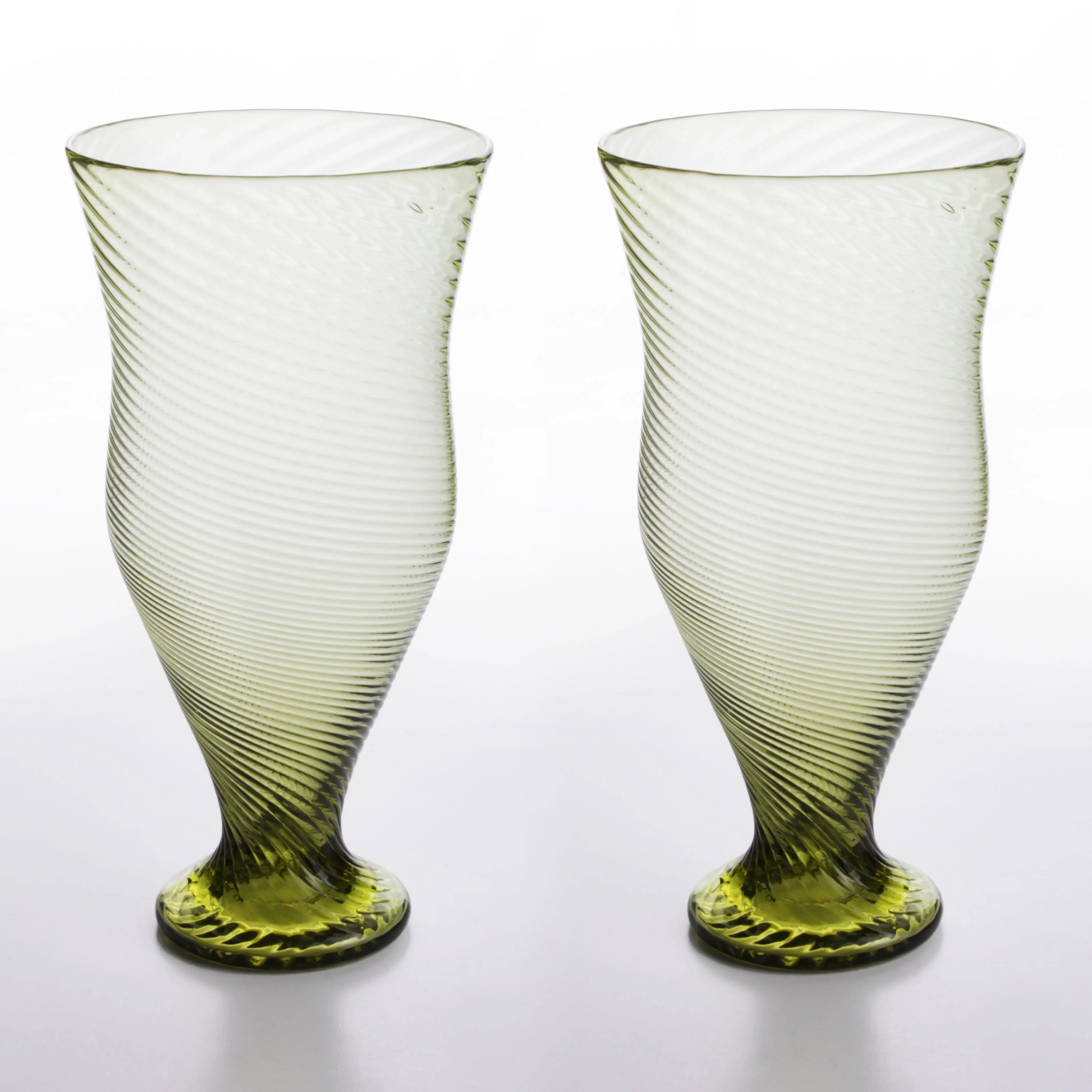 Roman Glass Cup with Linear Reliefs (Large) in Pair