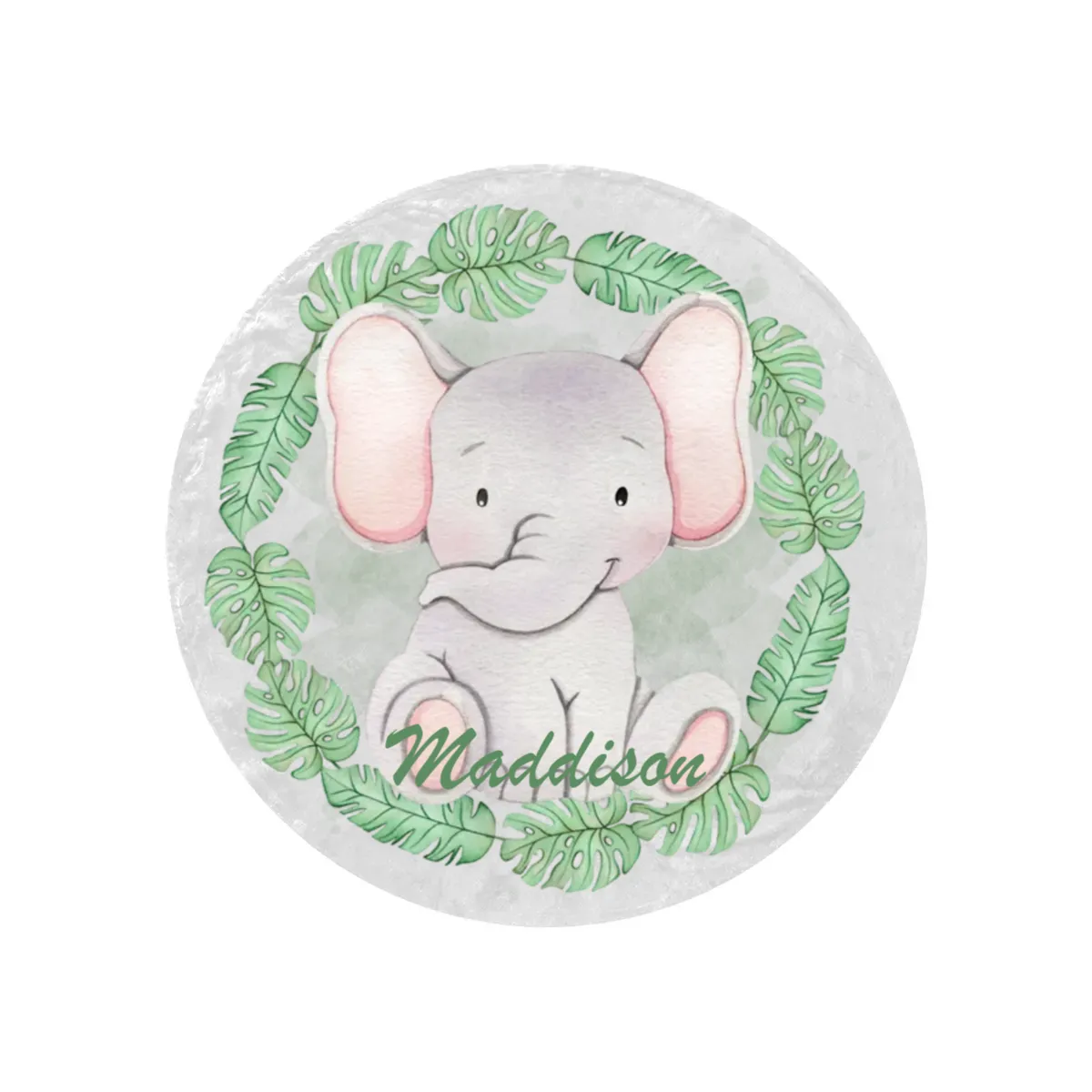 Round Blanket Personalised Safari Animals