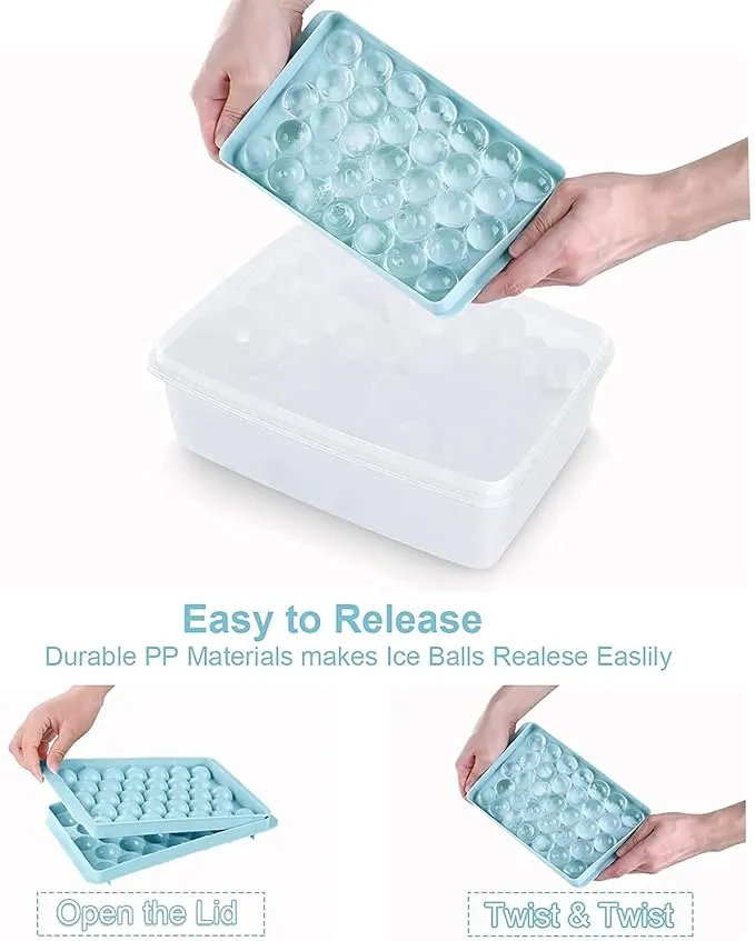 Round BPA Free Reusable Ice Cube Tray ( pack of 2 )