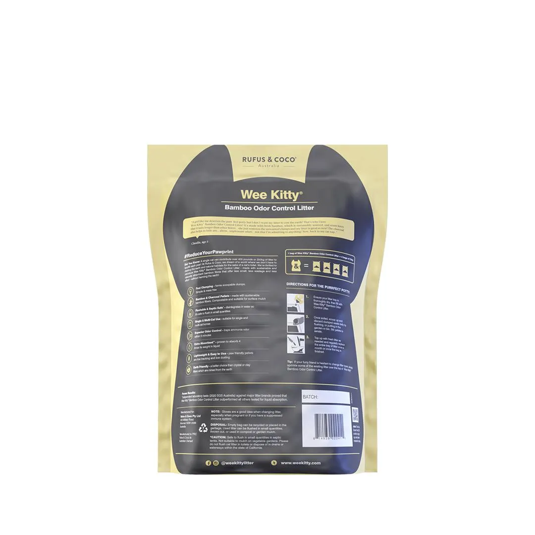 Rufus & Coco Wee Kitty Bamboo Odour Control Clumping Cat Litter 2kg