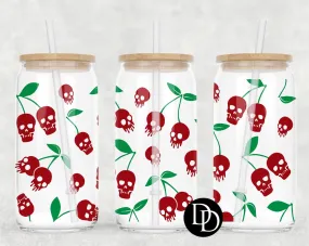 Skull Cherry UV DTF Cup Wrap