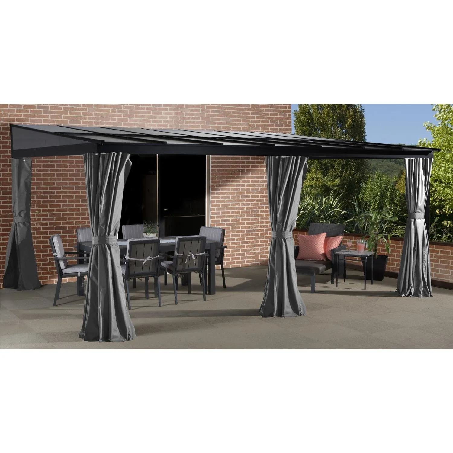 Sojag | Pompano 12x16 Wall Gazebo - Grey