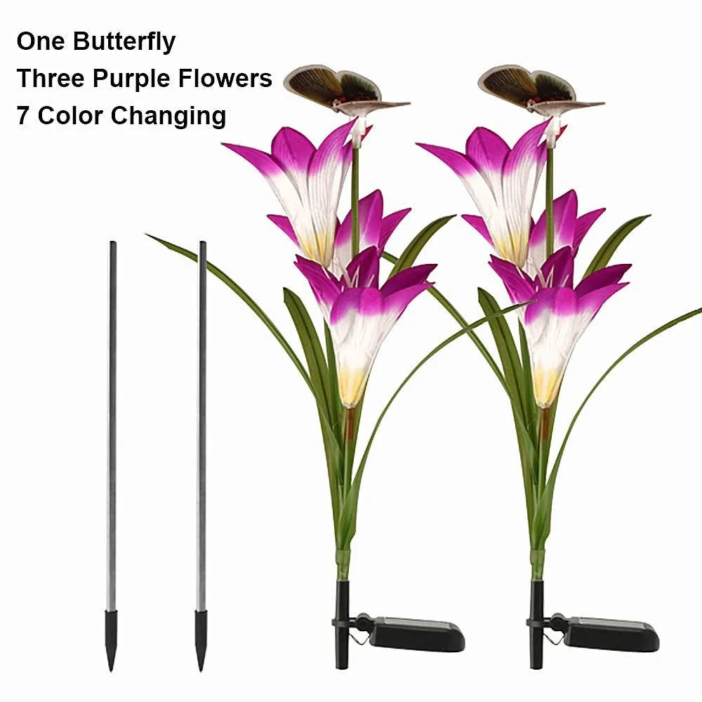 Solar Flower Lights Outdoor Garden Led Flower Lights Flower Solar Lights Outdoor Solar Flower Stakes Solar Powered Flowers