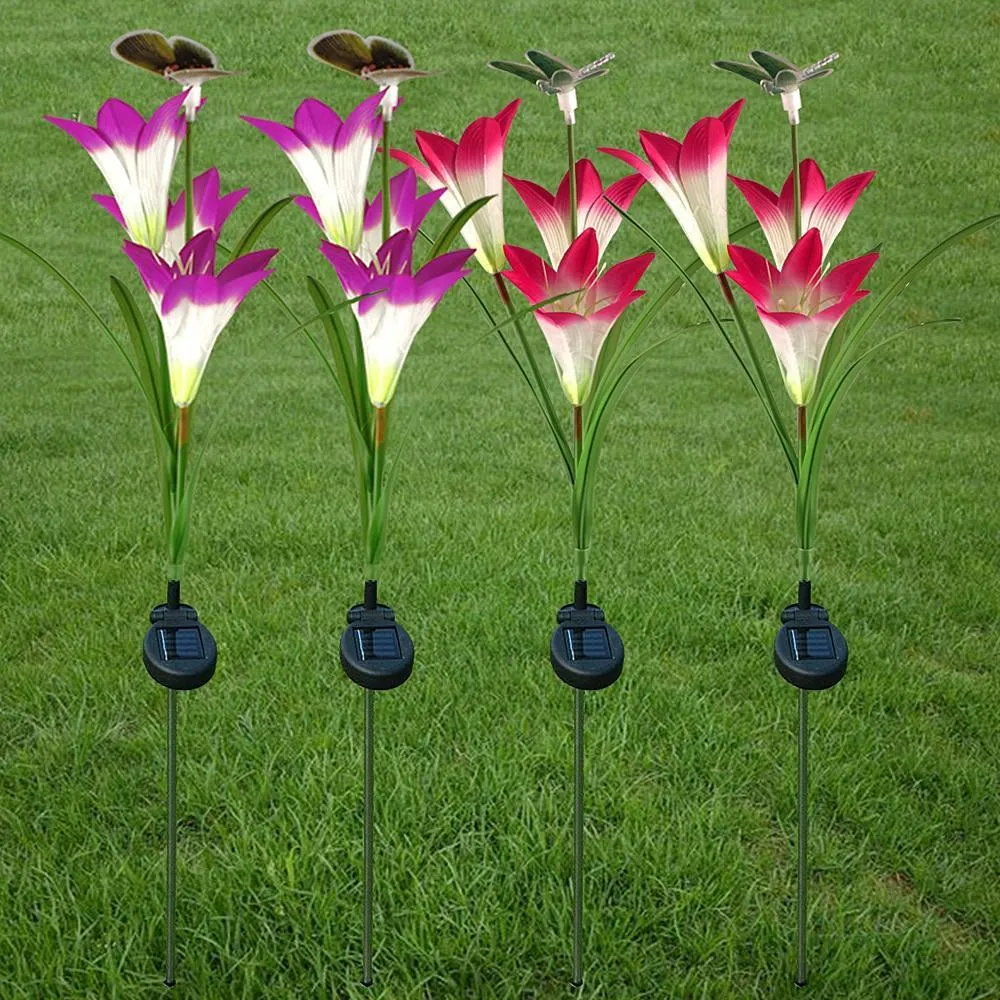 Solar Flower Lights Outdoor Garden Led Flower Lights Flower Solar Lights Outdoor Solar Flower Stakes Solar Powered Flowers