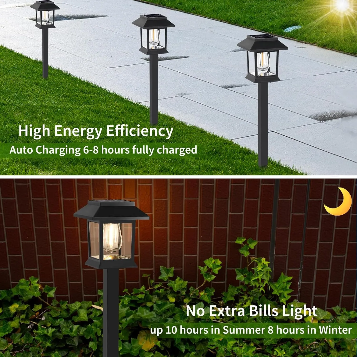 Solar Lights Outdoor,12 Pack Waterproof Solar Garden Lights, Auto On/Off Solar Pathway Lights for Your Garden, Landscape, Path, Yard, Patio, Driveway,Walkway Decor