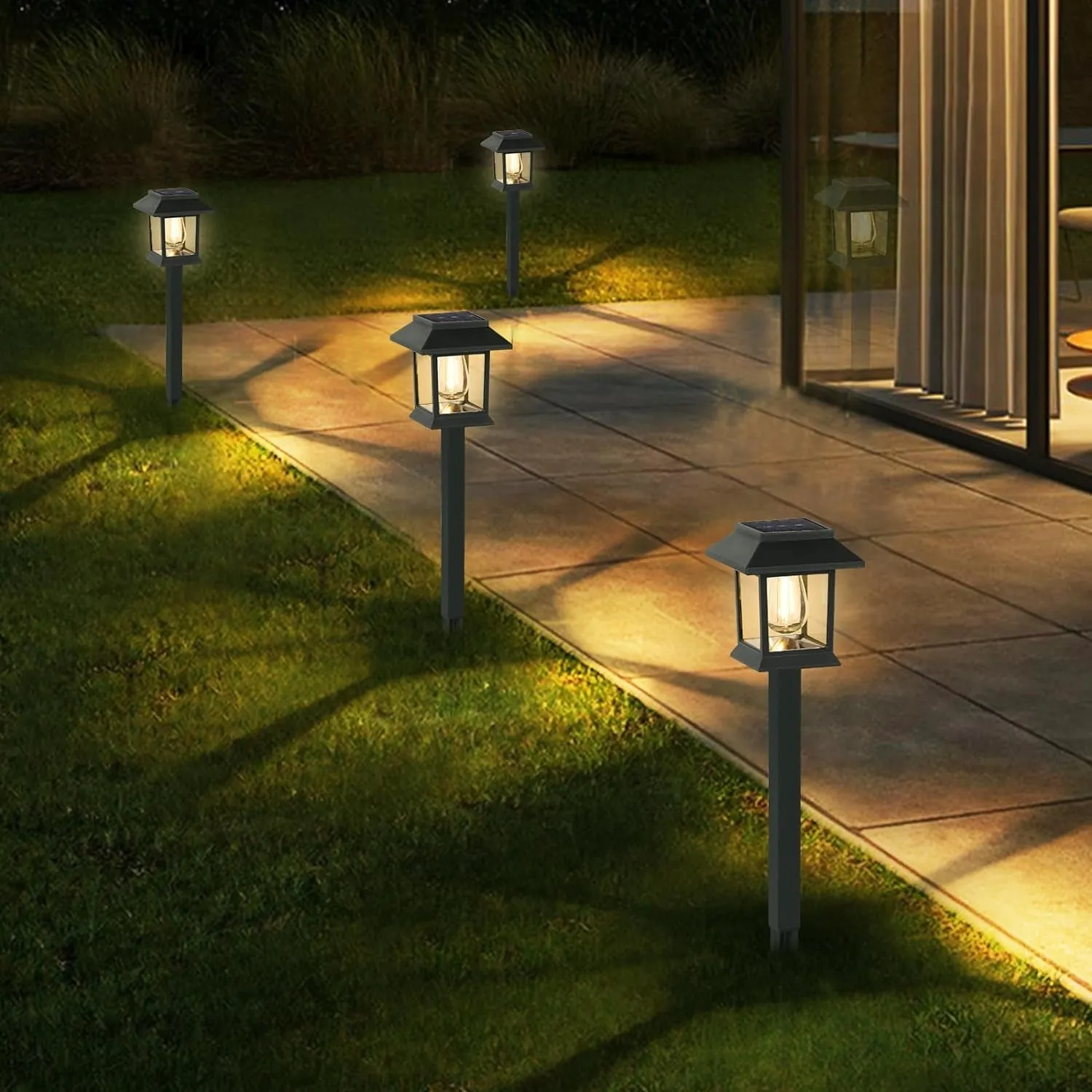 Solar Lights Outdoor,12 Pack Waterproof Solar Garden Lights, Auto On/Off Solar Pathway Lights for Your Garden, Landscape, Path, Yard, Patio, Driveway,Walkway Decor