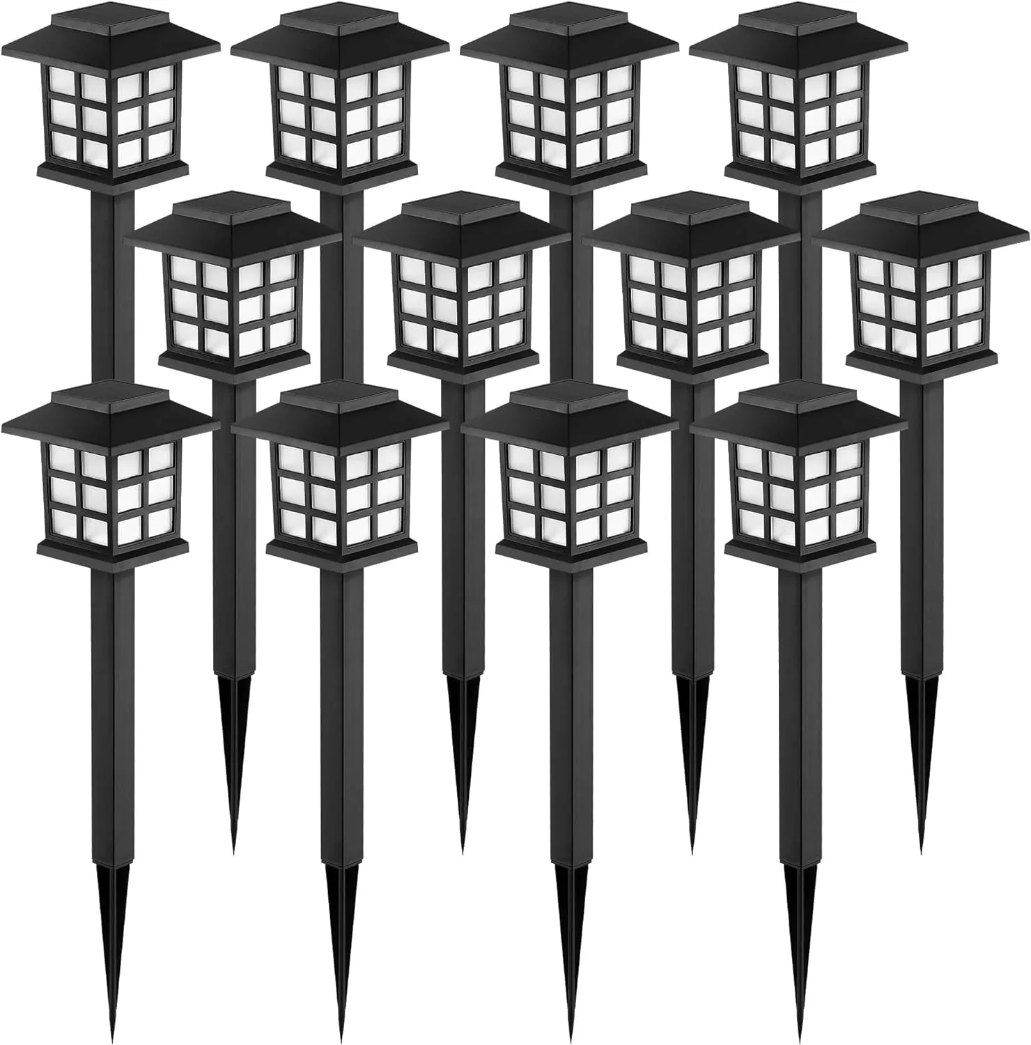 Solar Outdoor Lights,12 Pack LED Solar Lights Outdoor Waterproof, Solar Walkway Lights Maintain 10 Hours of Lighting for Your Garden, Landscape, Path, Yard, Patio, Driveway