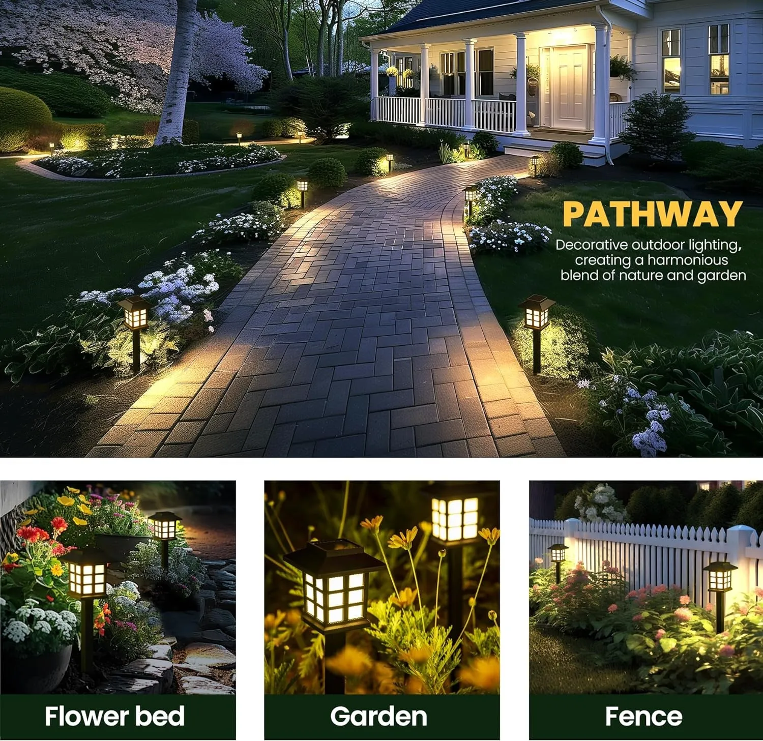 Solar Outdoor Lights,12 Pack LED Solar Lights Outdoor Waterproof, Solar Walkway Lights Maintain 10 Hours of Lighting for Your Garden, Landscape, Path, Yard, Patio, Driveway