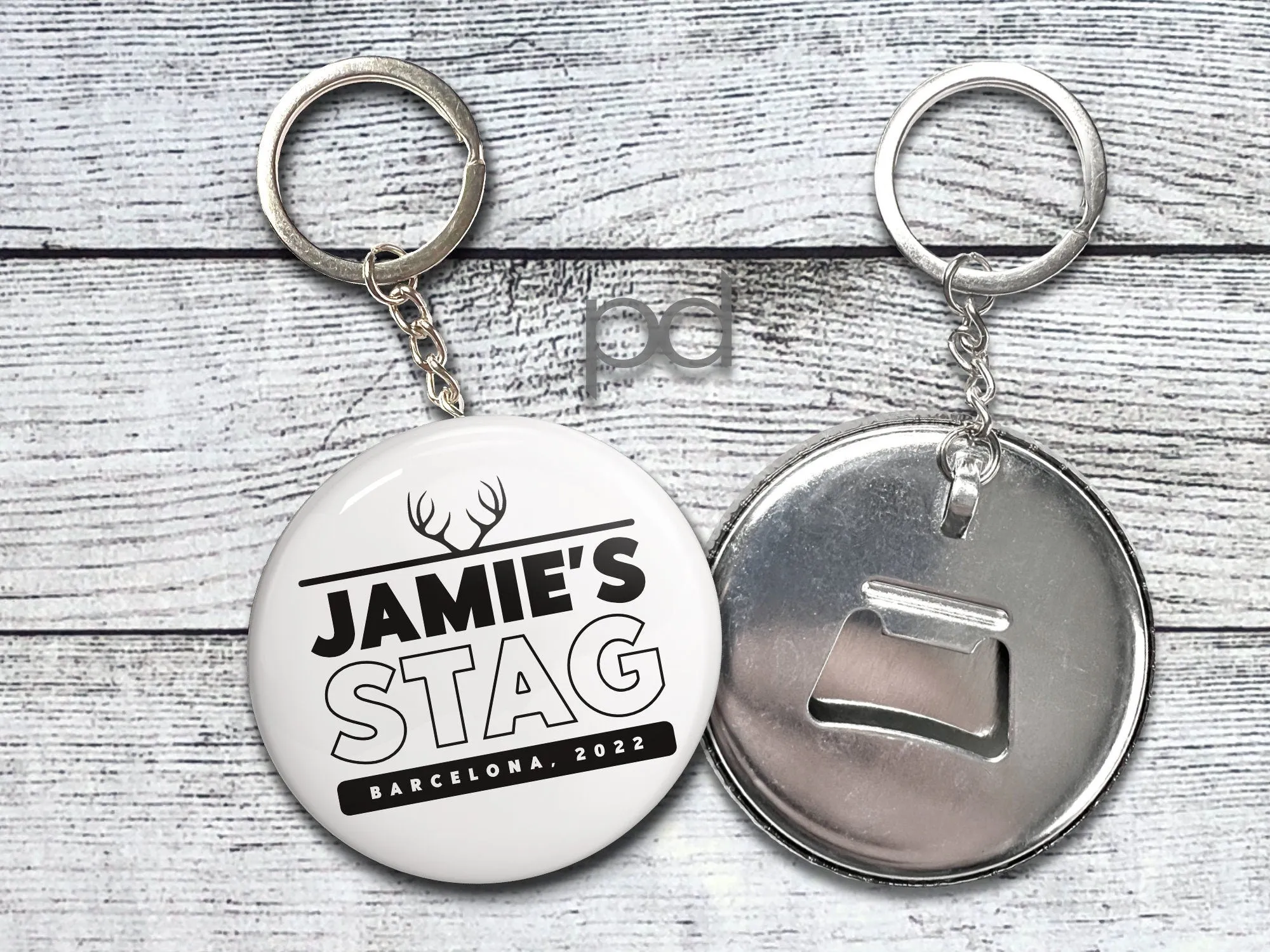 Stag Party Bottle Opener Fridge Magnet, Bachelor Stag Do Keyring Bottle Opener Button Badge, Custom Stag Gifts