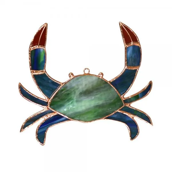 Stained Glass Crab Suncatcher