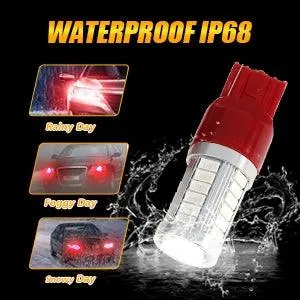 T20 7443 7440 LED Brake/Tail Light 20W 4000LM Red 33LED Series | 2 Bulbs