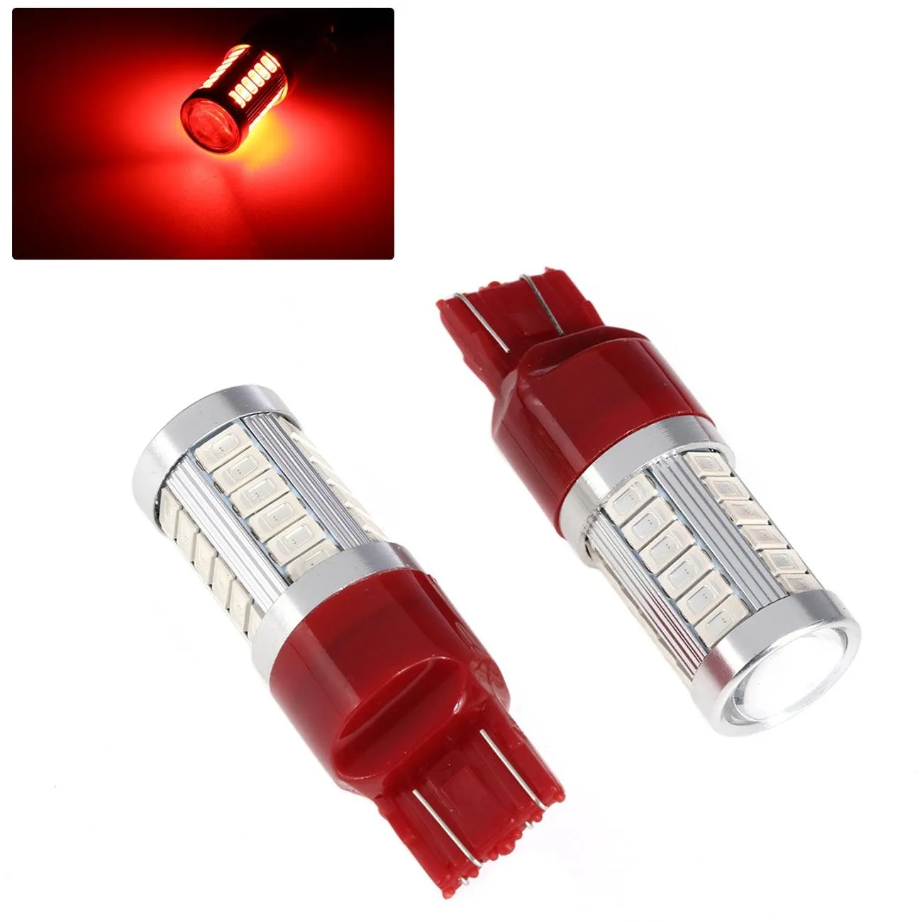 T20 7443 7440 LED Brake/Tail Light 20W 4000LM Red 33LED Series | 2 Bulbs