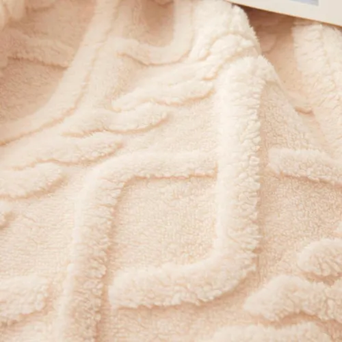 Taffeta fleece blanket super soft ivory color.