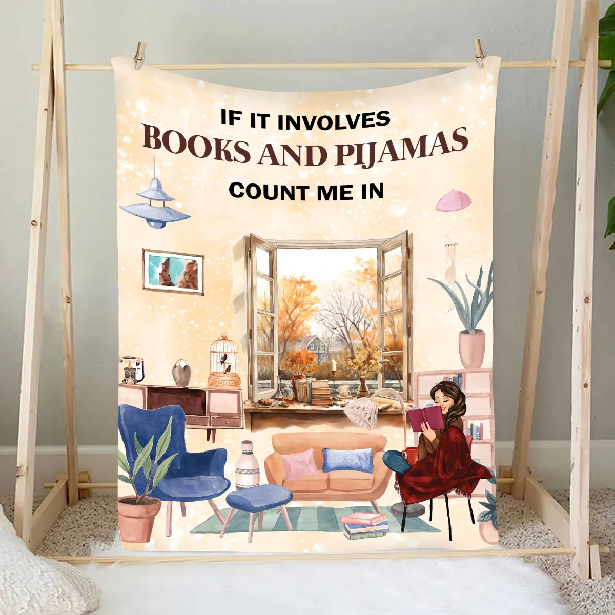 Teesdily | Book Lovers Fleece Blanket If It Involves Books And Pijamas Count Me In Travel Blanket Best Gifts For Reading Lovers Bookworm