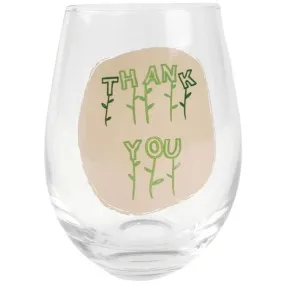 Thank You Wine Glass Green 12cm