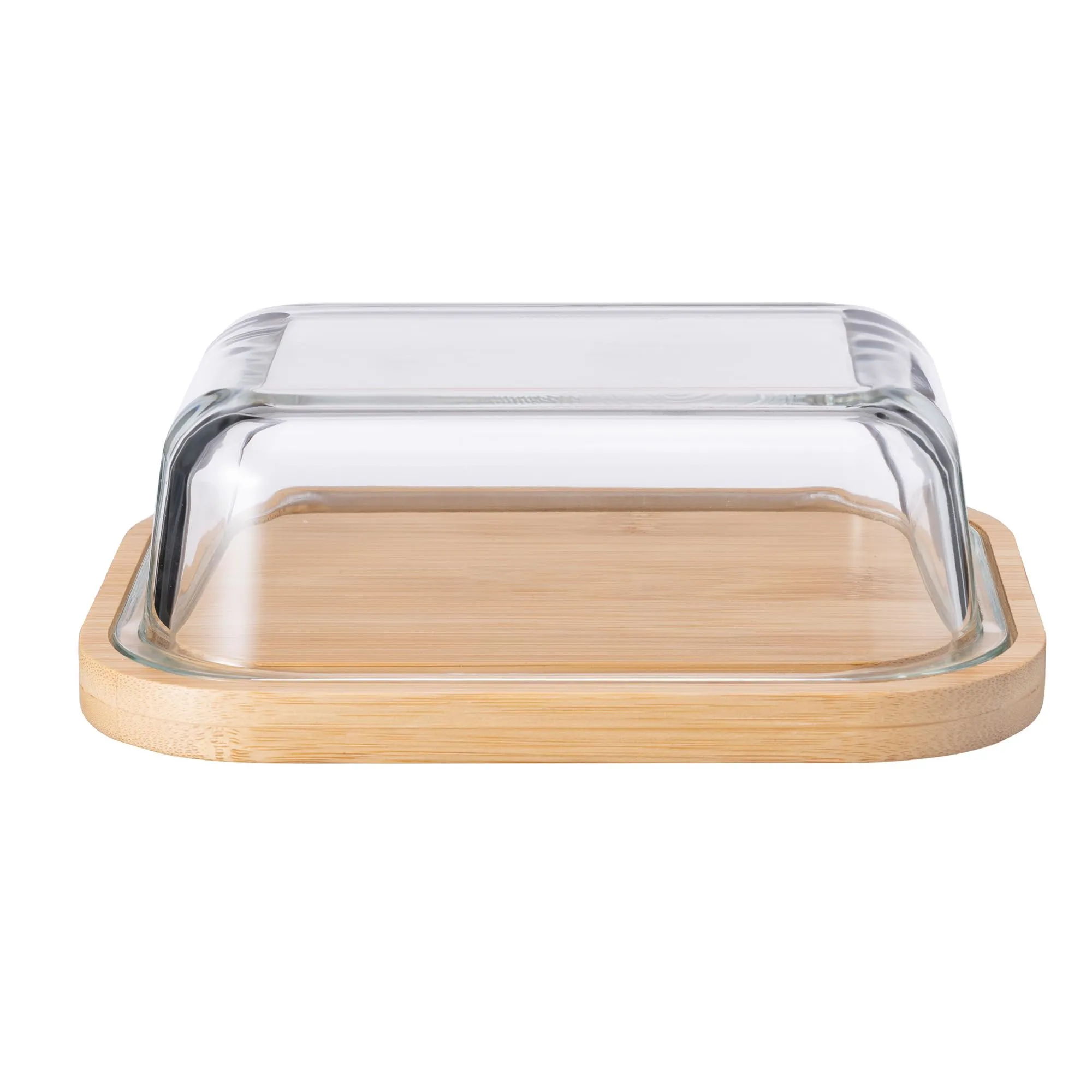 The Better Home Butter Dish with Bamboo Lid Stick Butter Holder|Borosilicate Glass Container for Storage Butter| GlassButter Tray Container |Butter Dishes Tray