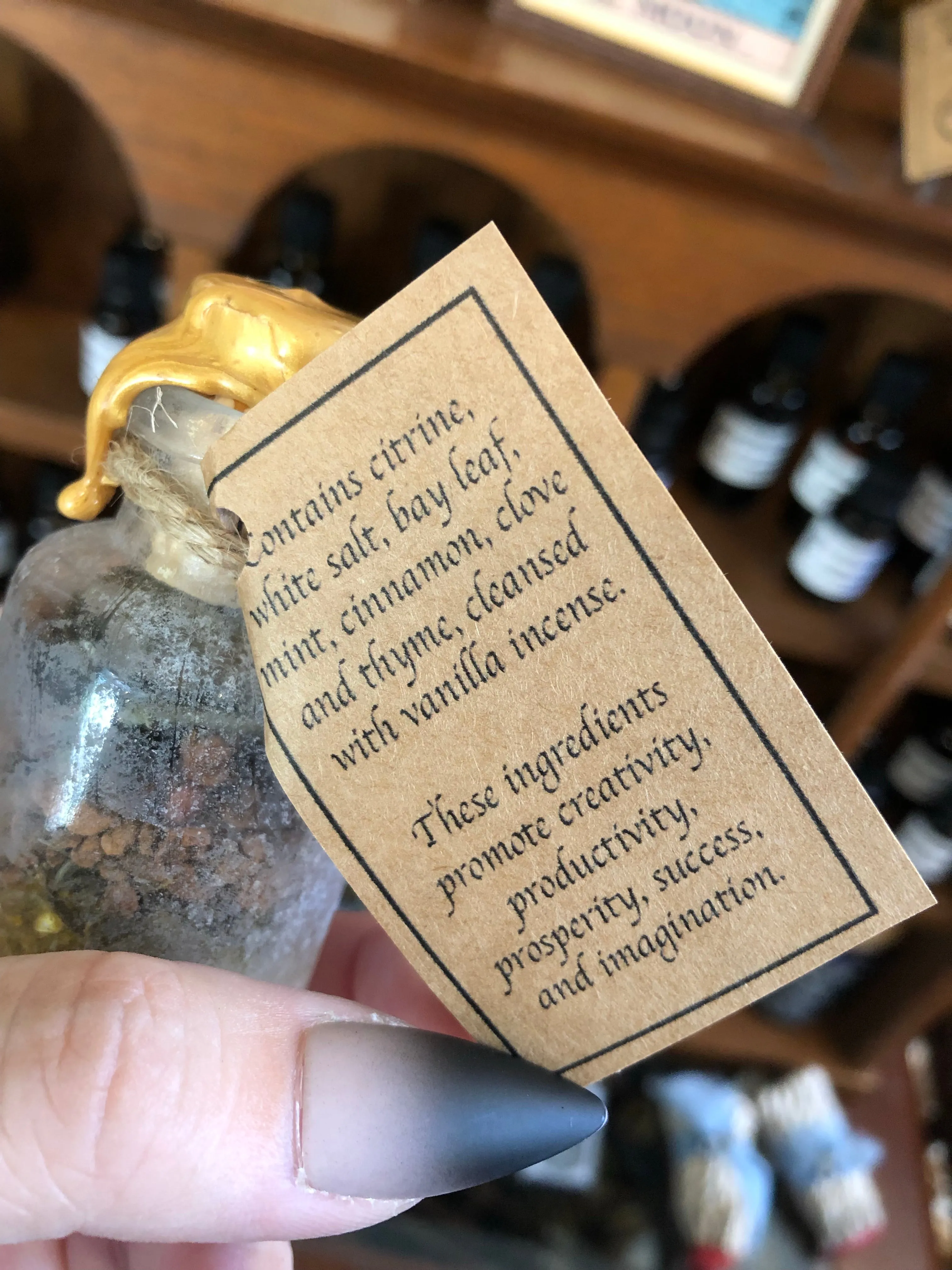 The Creativity Bottle - Spell Bottle - Vintage Bottle - Herbs & Crystals