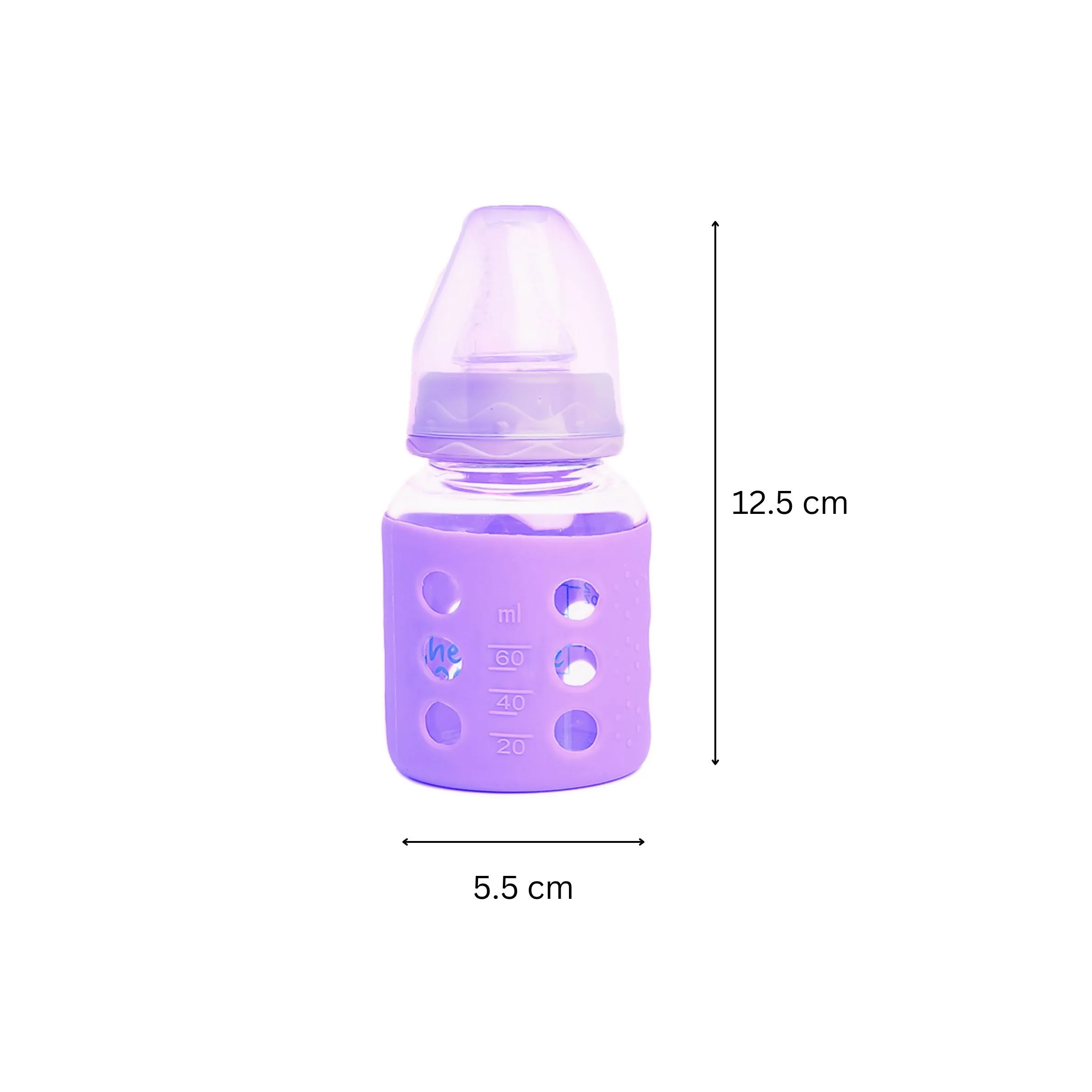 The Little Lookers High Borosilicate Glass Feeding Bottle for Baby/Feeder for Newborn | Super Soft Flow Control & Anti Colic Nipple for Infants/Toddlers