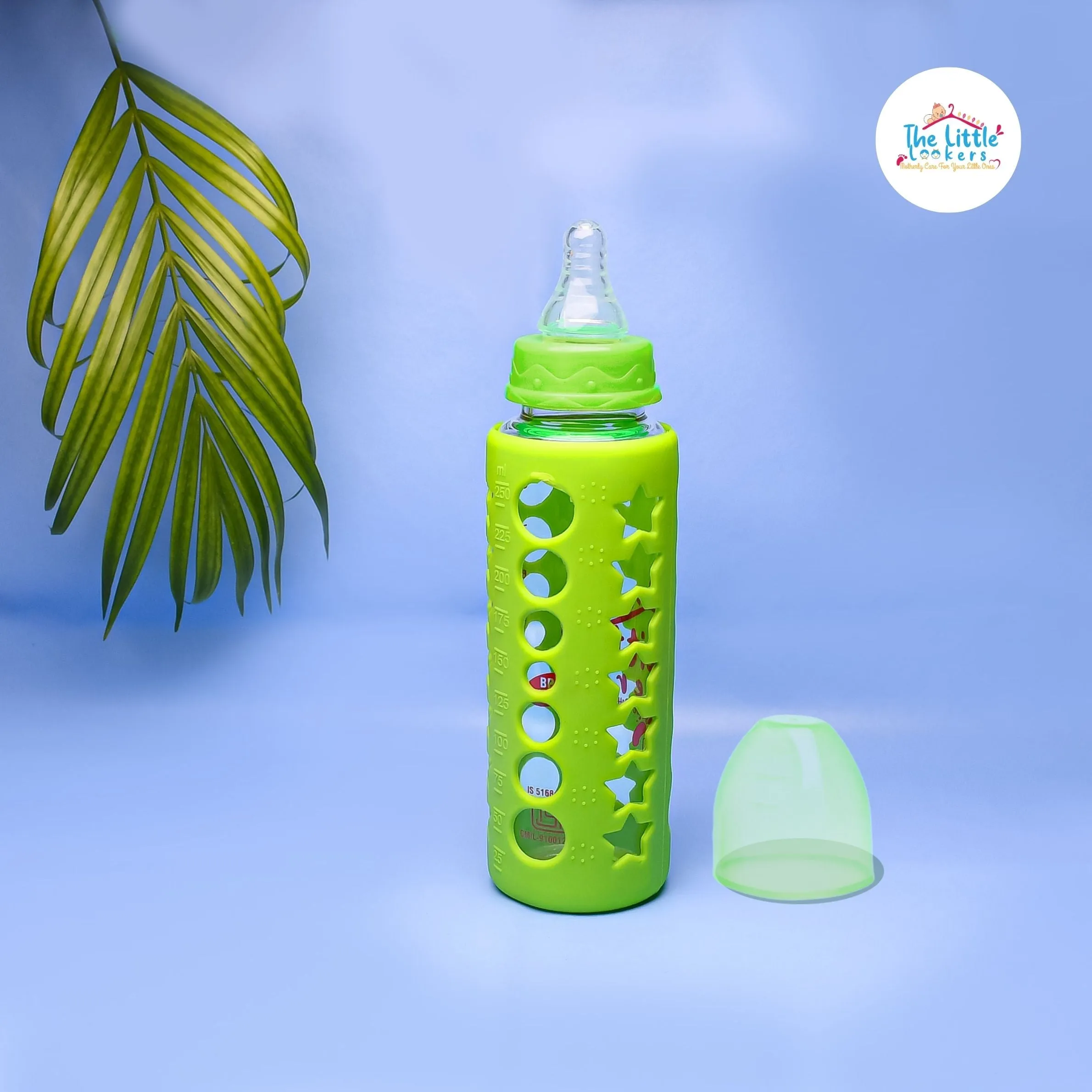 The Little Lookers High Borosilicate Glass Feeding Bottle for Baby/Feeder for Newborn | Super Soft Flow Control & Anti Colic Nipple for Infants/Toddlers