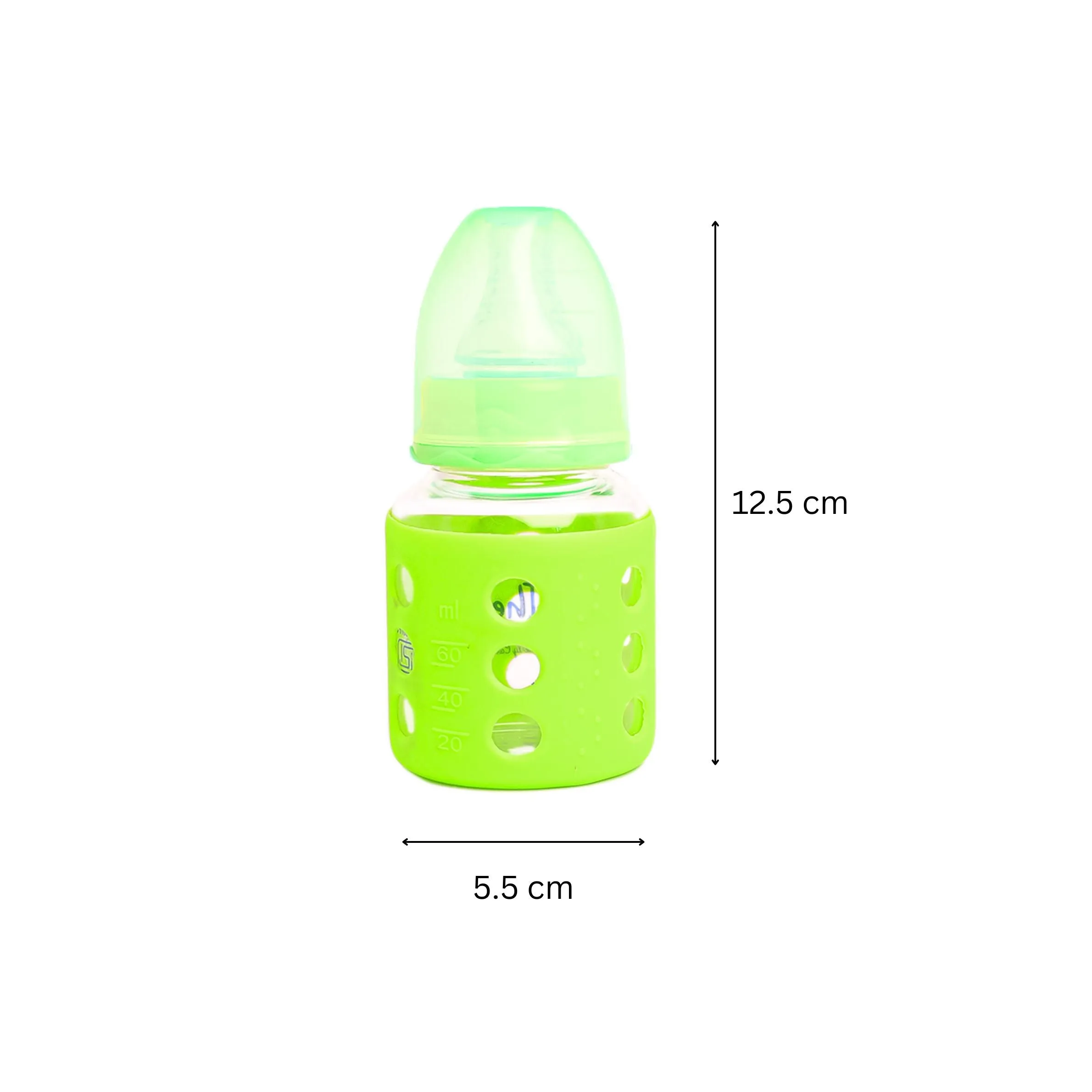 The Little Lookers High Borosilicate Glass Feeding Bottle for Baby/Feeder for Newborn | Super Soft Flow Control & Anti Colic Nipple for Infants/Toddlers