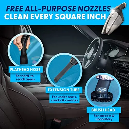 ThisWorx Car Vacuum Cleaner 2.0 - Portable Handheld Mini Vacuum Cleaner W/ 16ft Cord, Bag, & Attachments - Small Vacuum for Car, RV, Boats, Travel - Car Accessories