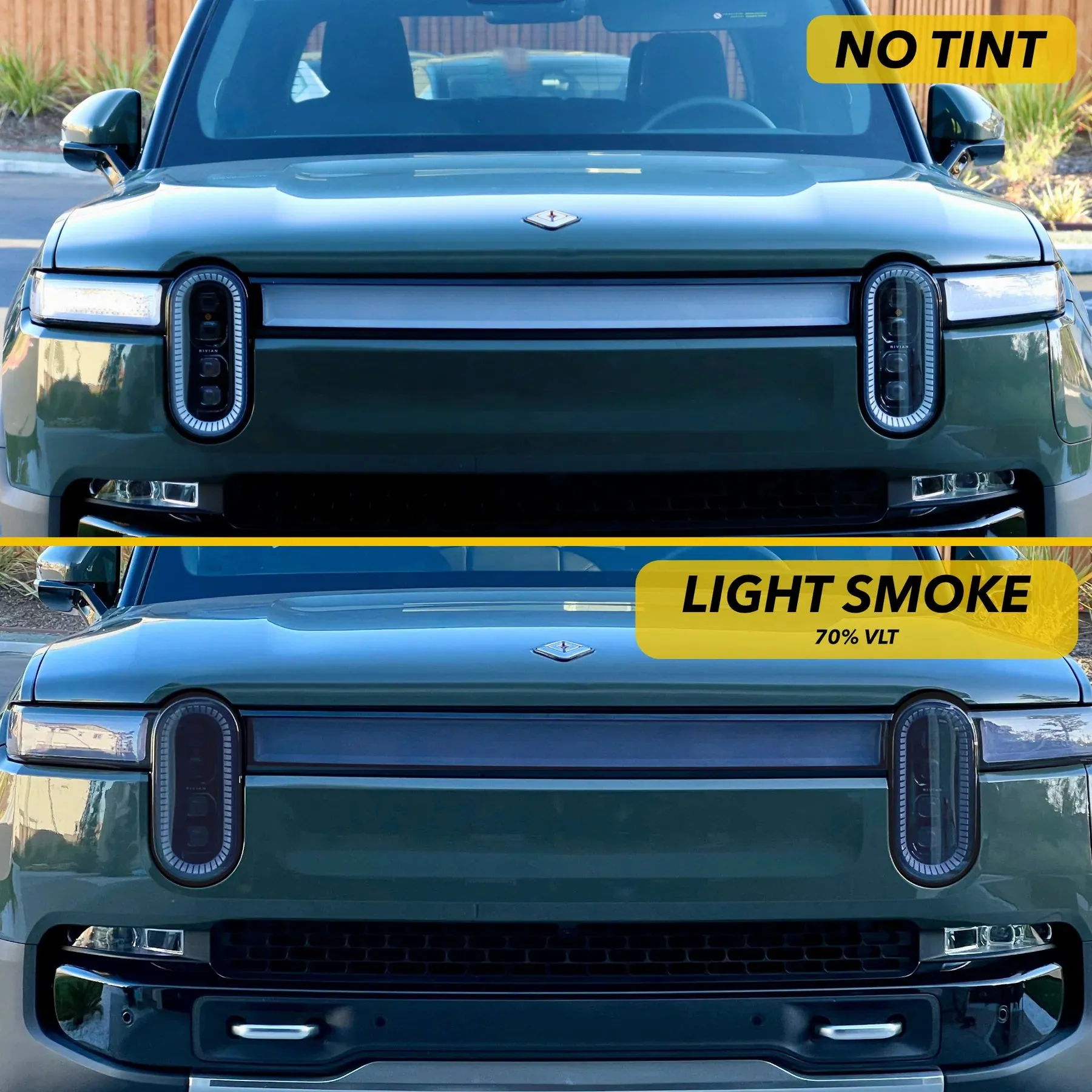 Tinted Headlight Protection Film (PPF) for Rivian R1T and R1S