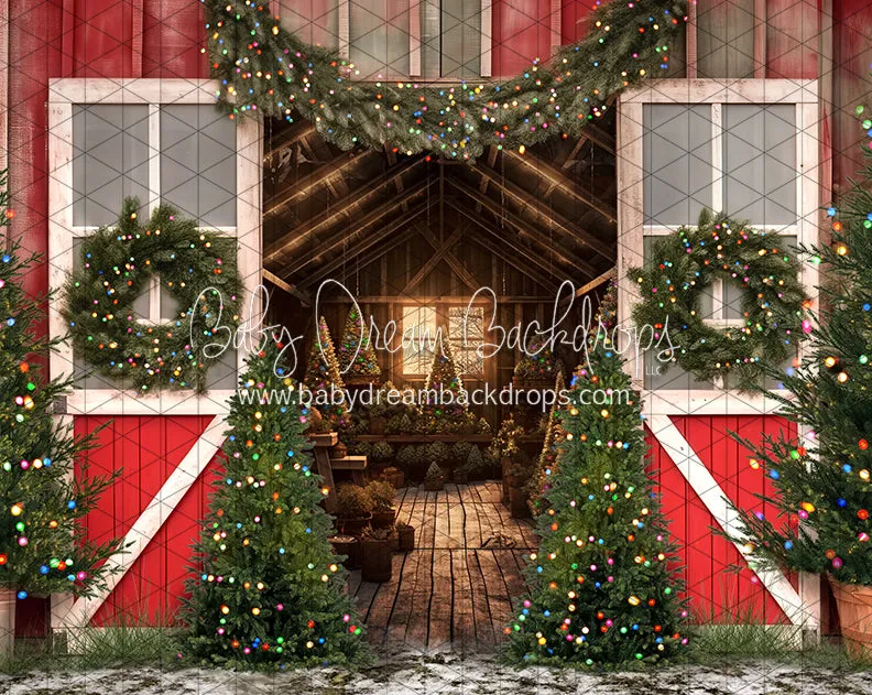 Tis the Tree Season Color Lights Barn (JA)