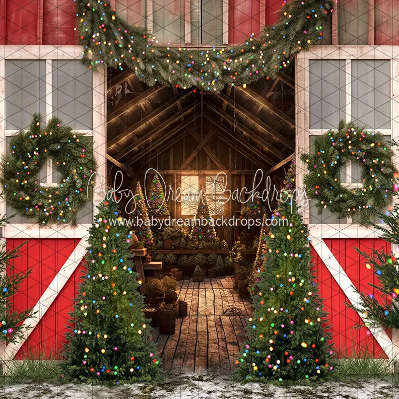 Tis the Tree Season Color Lights Barn (JA)