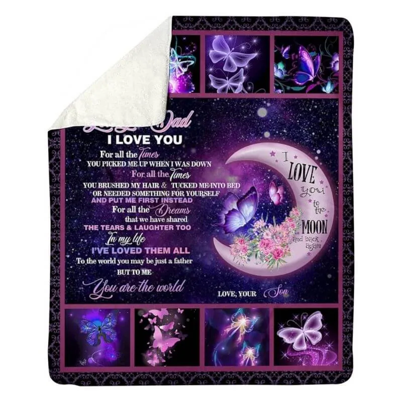 To My Dad - From Son - Butterfly A316 - Premium Blanket