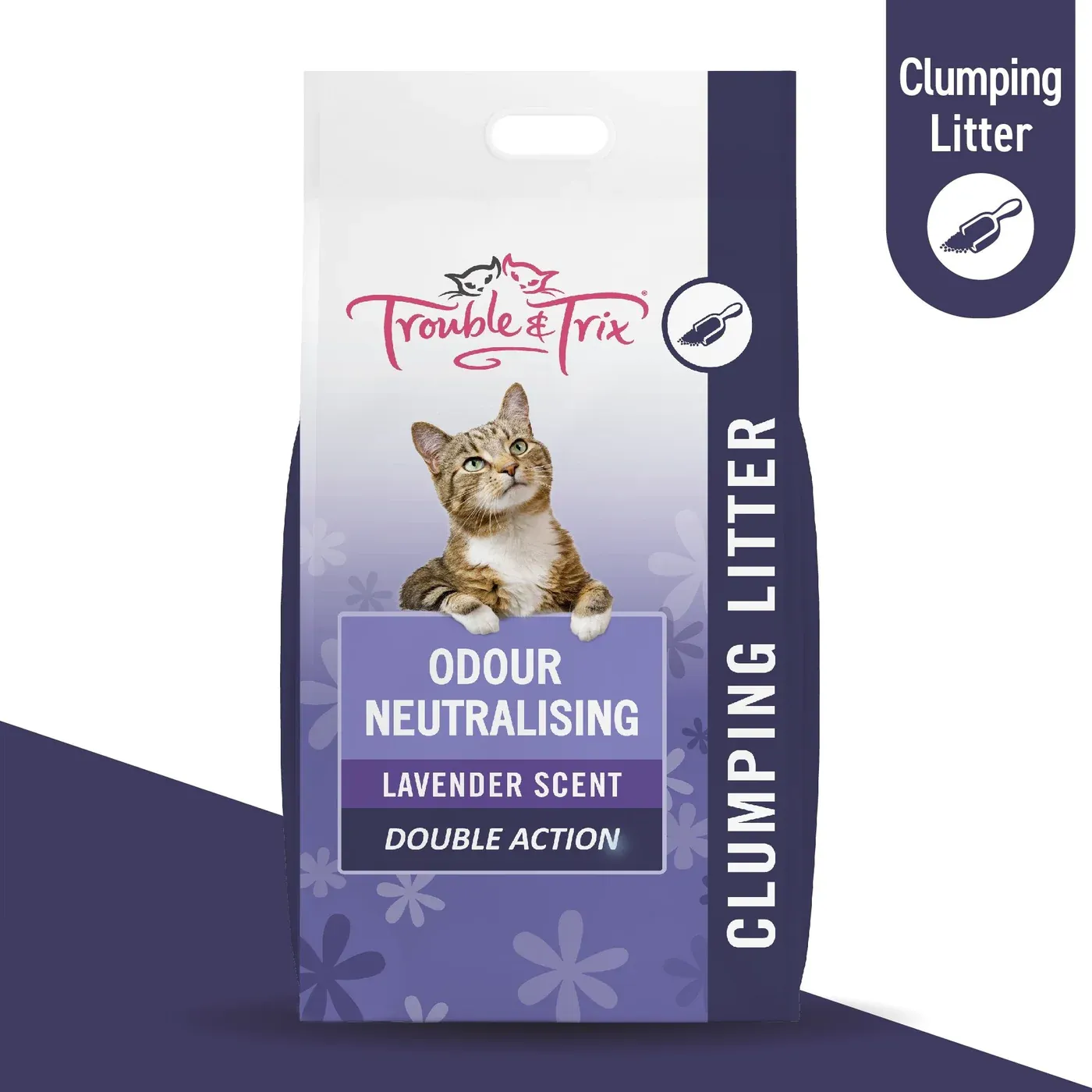 Trouble and Trix Odour Neutralising Lavender Clumping Cat Litter 15L