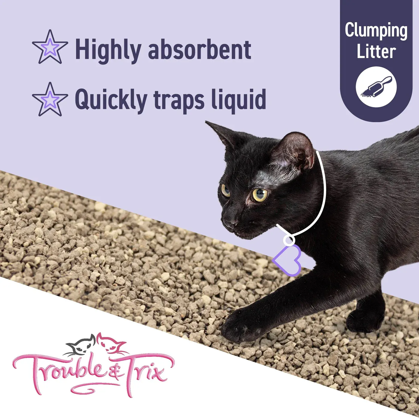 Trouble and Trix Odour Neutralising Lavender Clumping Cat Litter 15L