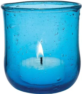 Turquoise Blue Starfish Recycled Glass Cup Candle Holder