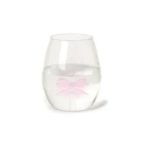 Two's Company Bow Stemless Wine Glass