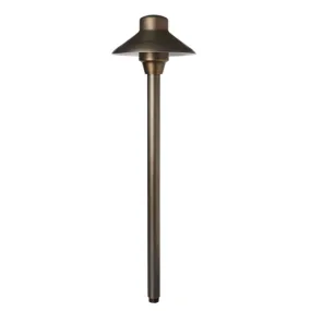 Unique - L6-NL - 6" Lancer Path Light 18" Riser Brass Housing Weathered Brass Finish No Lamp