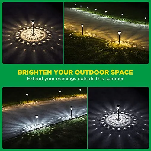 URAGO Super Bright Solar Lights, Waterproof 10 Pack, Dusk to Dawn Up to 12 Hrs Solar Powered Outdoor Pathway Garden Lights Auto On/Off, LED Landscape Lighting Decorative for Walkway Patio Yard