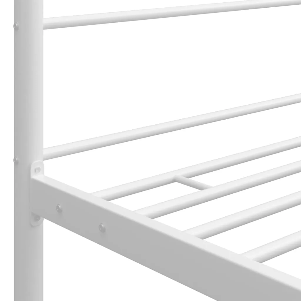 vidaXL Bed Frame with Canopy without Mattress White 160x200 cm Metal