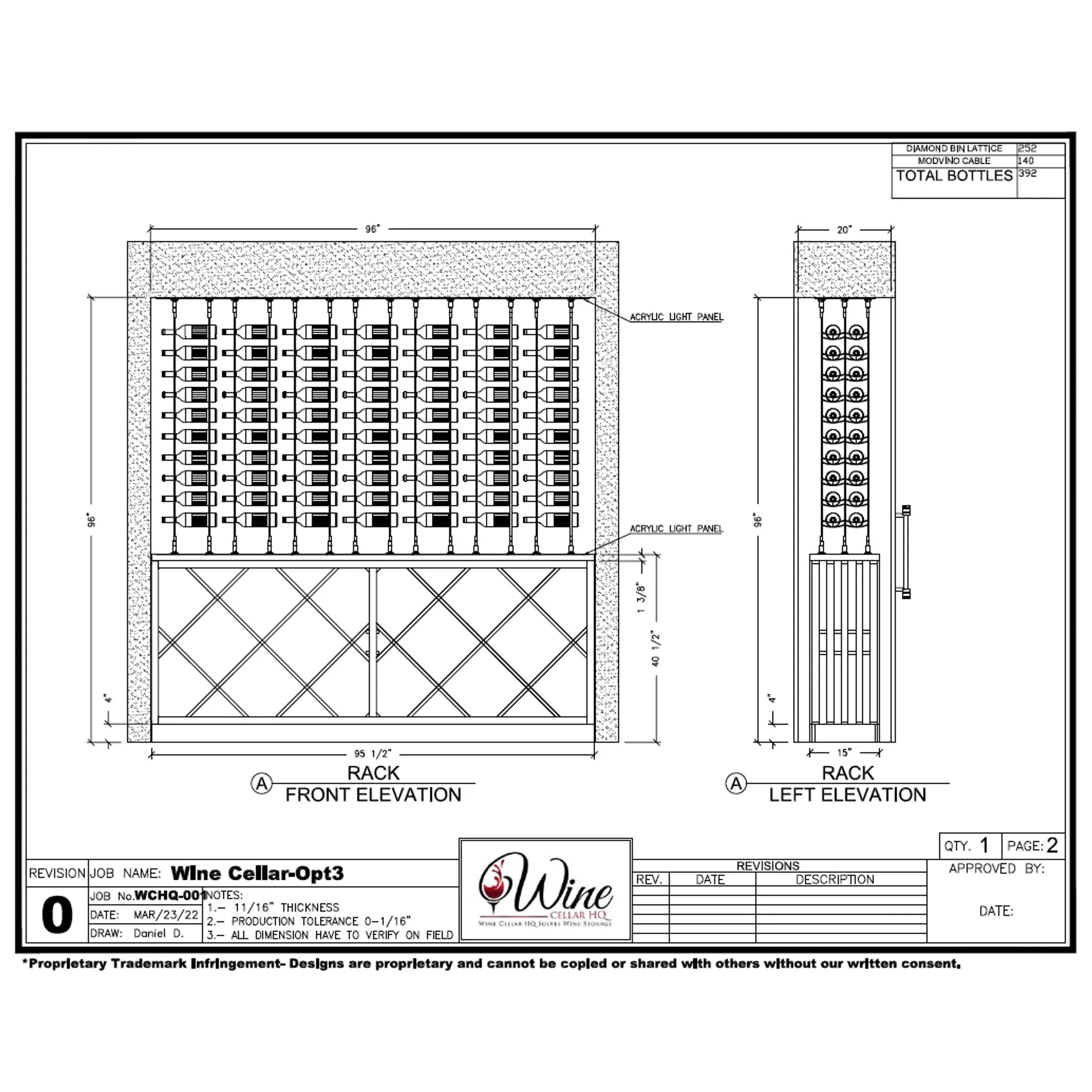 VinoStor Wine Display - Packages from 186 to 392 bottles