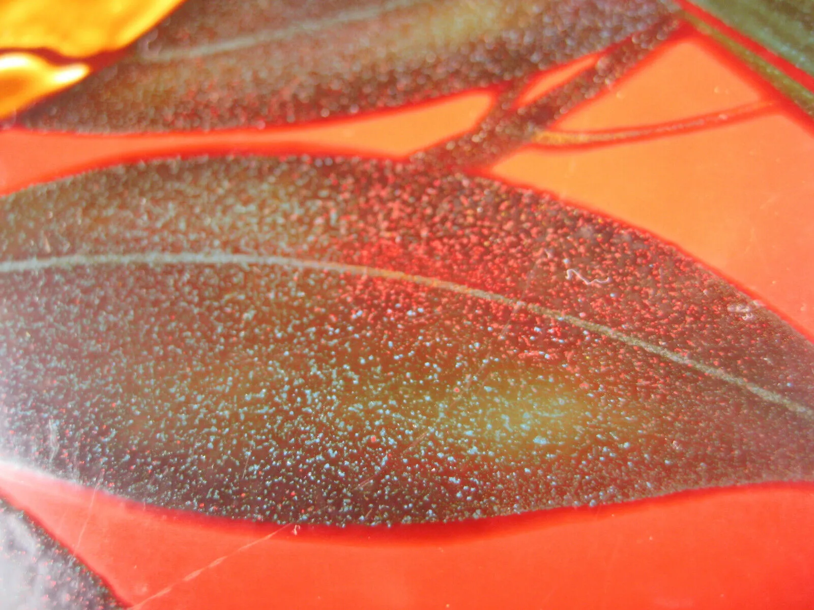 Vintage Early Showa (C1930) Japanese Wood Lacquer Tray W/ Hibiscus & Bird