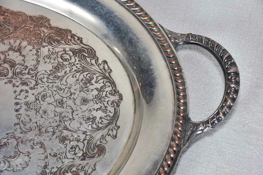 Vintage tea and coffee service on oval tray - silver plate