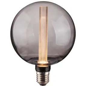 Vintlux E27 Dimmable LED Filament Lamp 2.3W G125 50lm 1800K Rainn Globe XL Smoke