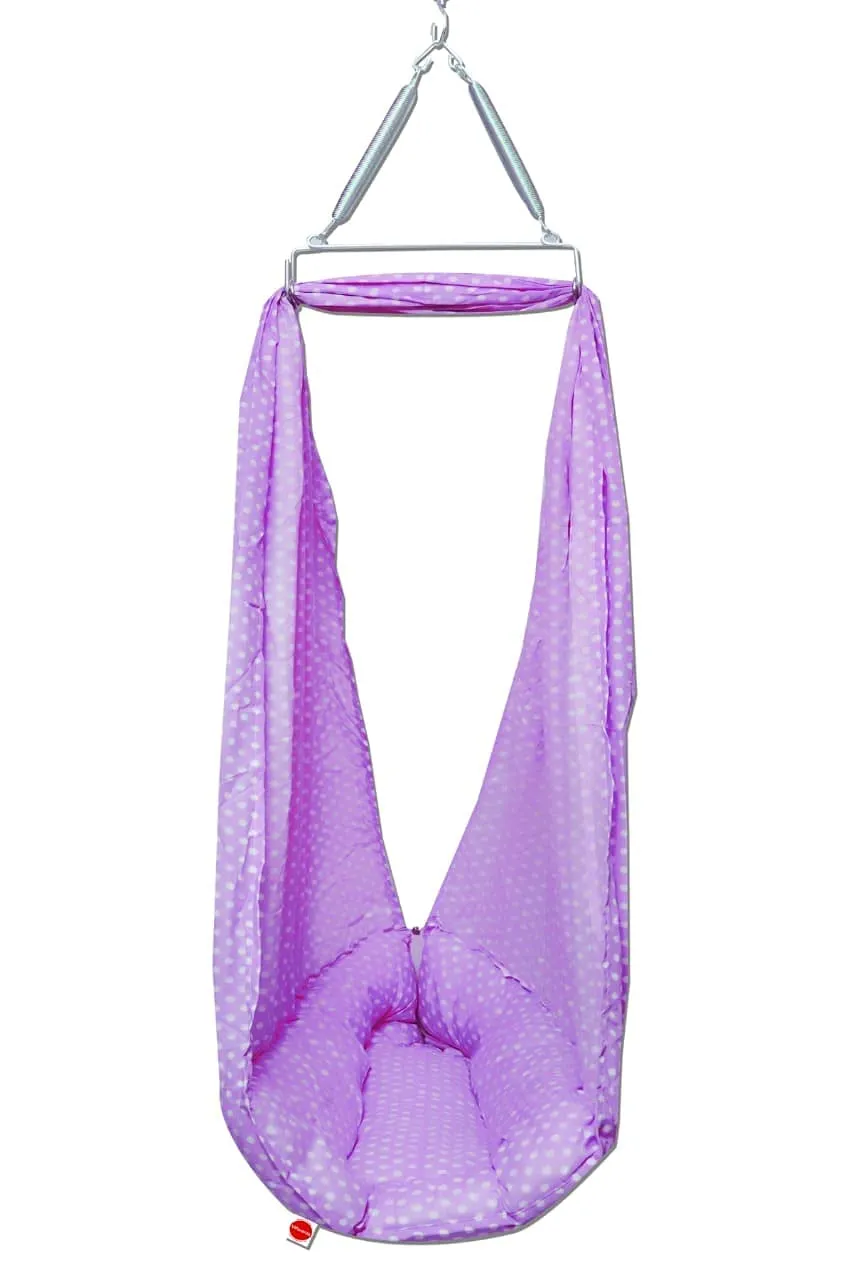 VParents Toddler Baby Swing Cradle with Mosquito Net Spring and Metal Window Cradle Hanger (Purple)