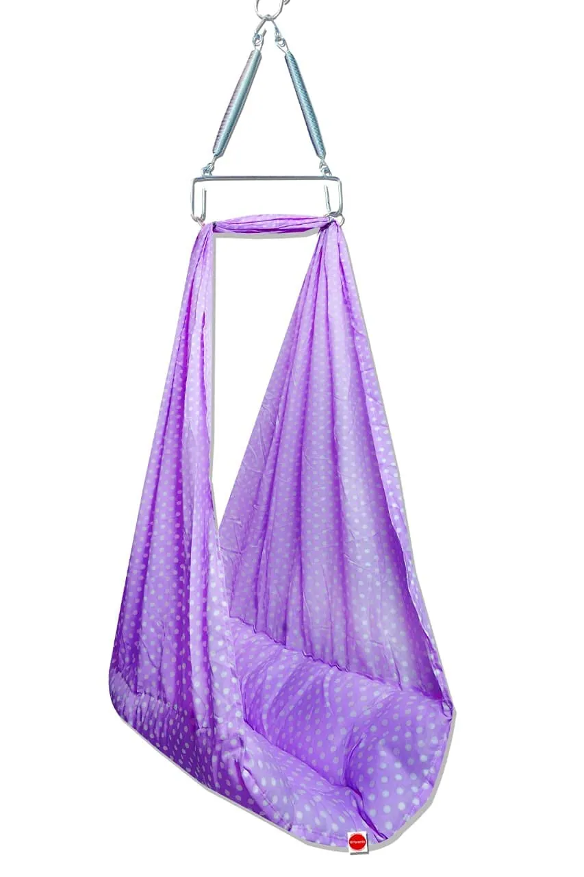 VParents Toddler Baby Swing Cradle with Mosquito Net Spring and Metal Window Cradle Hanger (Purple)