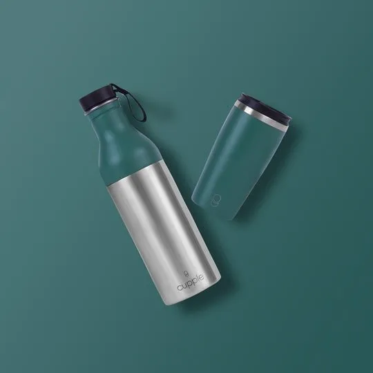 Water Bottle & Coffee Cup, Peacock Green