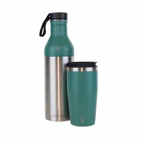 Water Bottle & Coffee Cup, Peacock Green