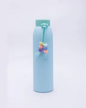 Water Bottle, for Home, Office, School, or Gym, Blue, Plastic & Glass, 310 mL